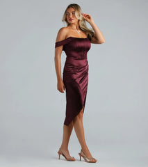 Coraline Satin Corset Wrap Formal Dress
