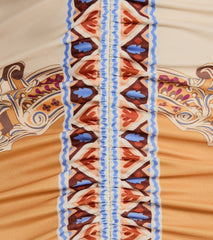 Vibrant Side Geometric Print Bodycon Midi Dress