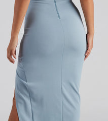 Zadie Formal High-Slit Midi Dress