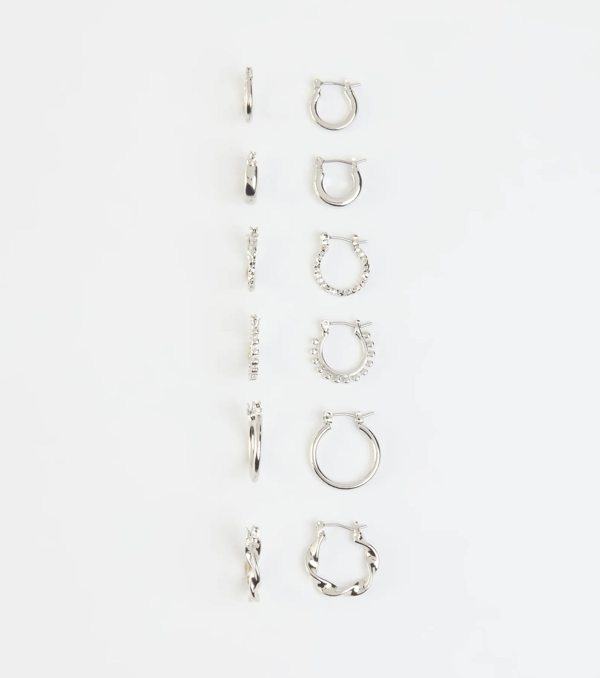 Charming Boldness Six-Pack Mini Hoop Earrings