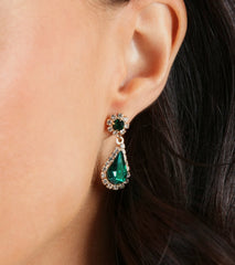 Luxe Look Gemstone Necklace And Earrings Set