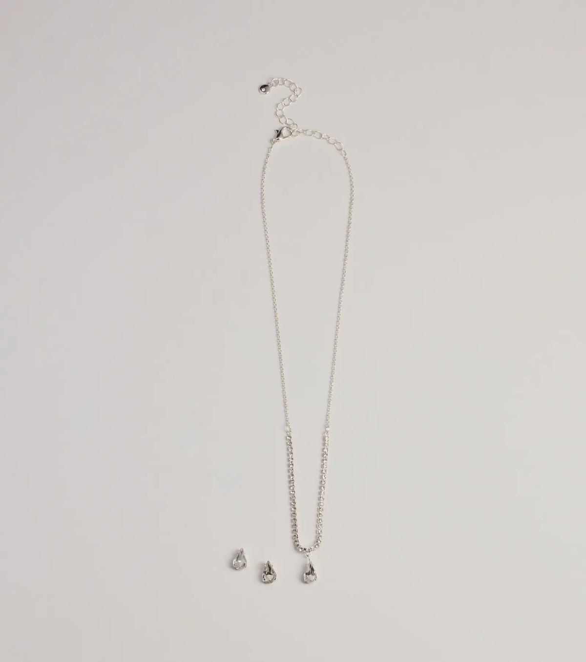 Chic Delicate Rhinestone Necklace And Earrings Set