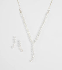 Perfectly Brilliant Cubic Zirconia Necklace And Earrings Set