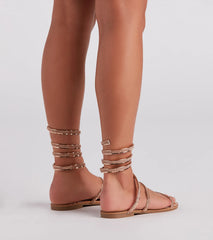 Level Up Rhinestone Spiral Sandals